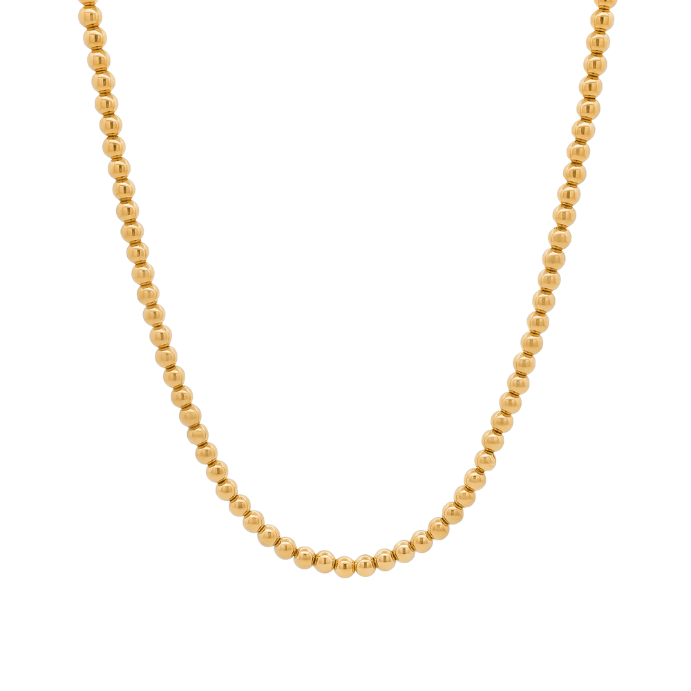 18K Gold Regal Bead Line Necklace