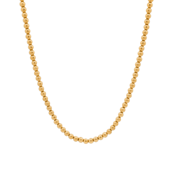 18K Gold Regal Bead Line Necklace