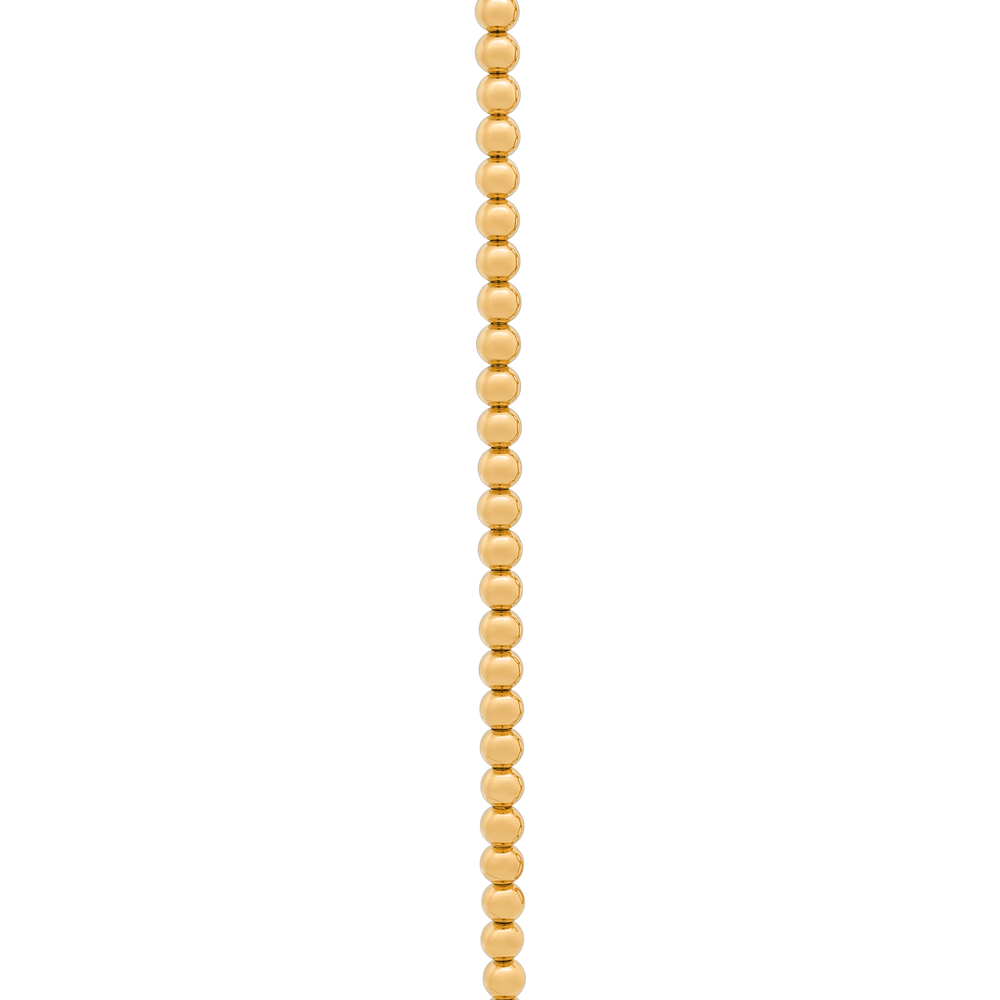 18K Gold Regal Bead Line Necklace