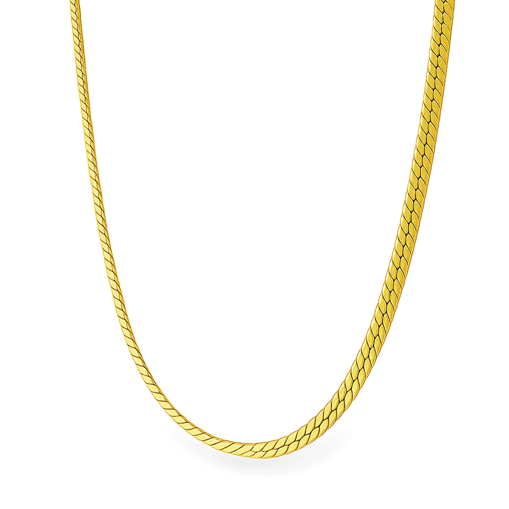 18K Gold Diamond Snake Chain Necklace – Luxury High Polish Finish
