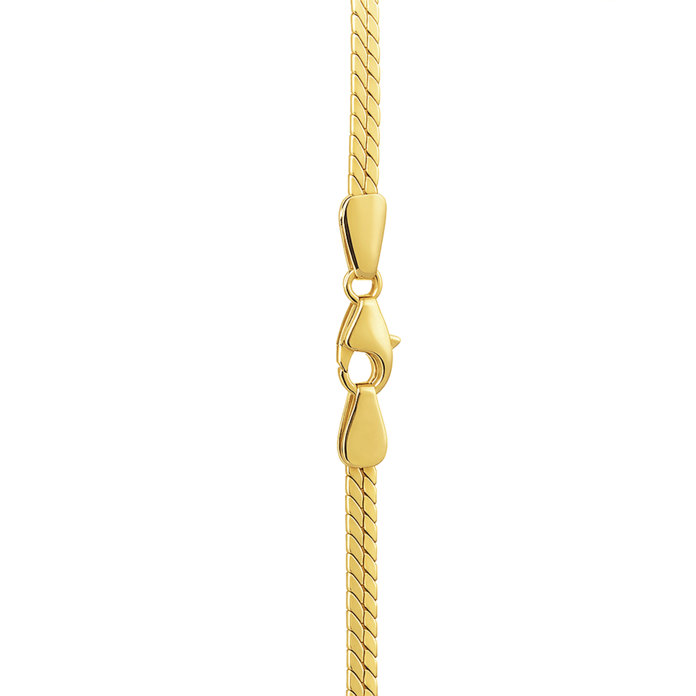 18K Gold Diamond Snake Chain Necklace – Luxury High Polish Finish