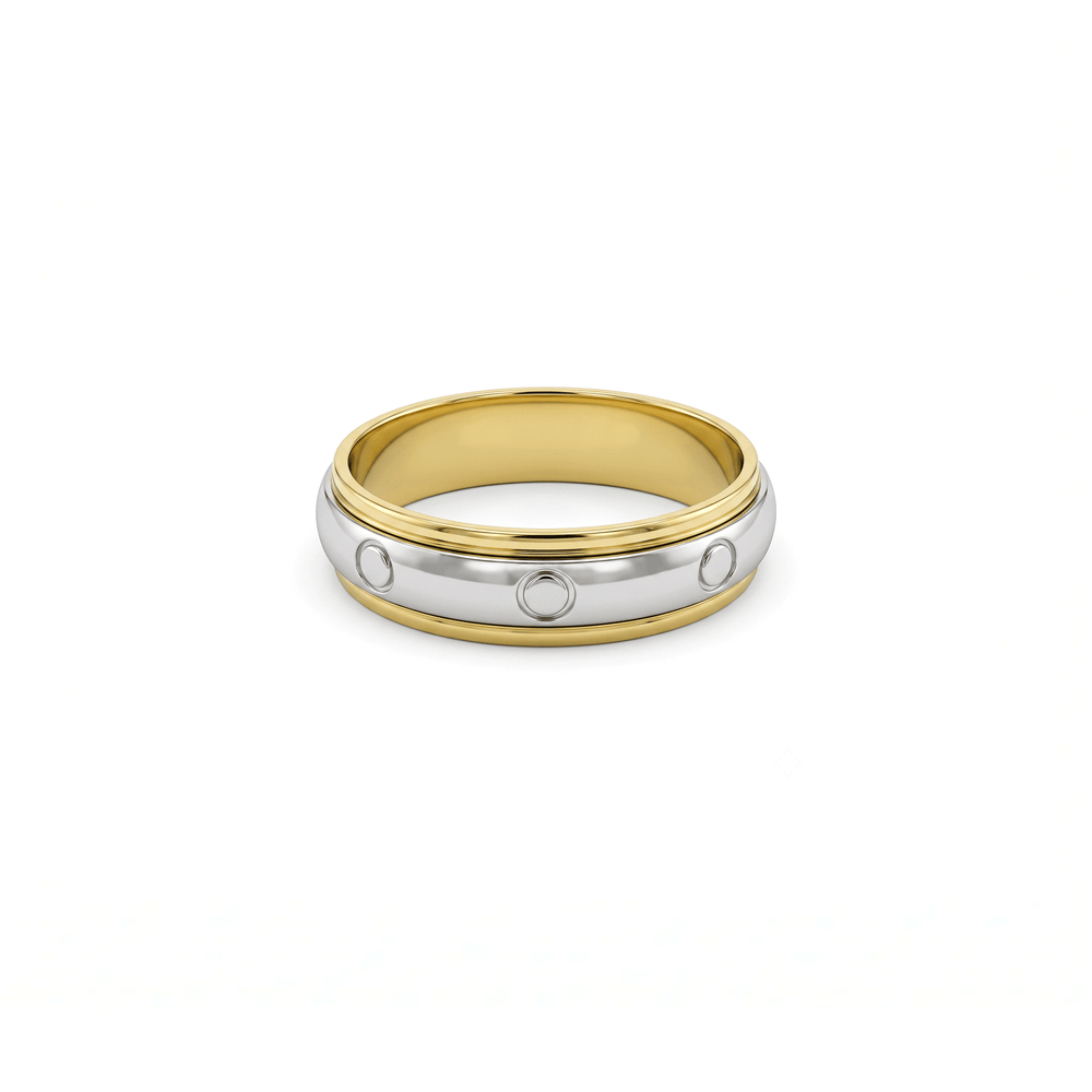 Golden 18K Dual Meridian Band Ring