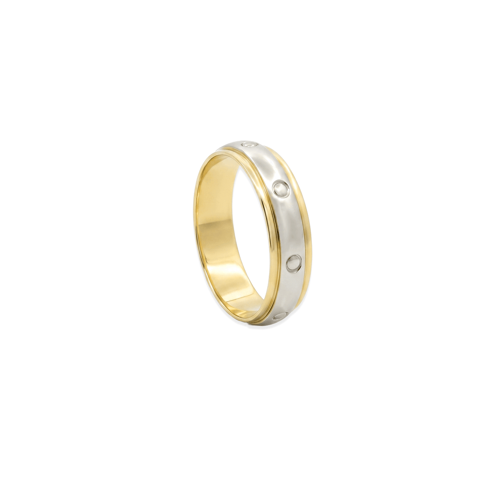 Golden 18K Dual Meridian Band Ring