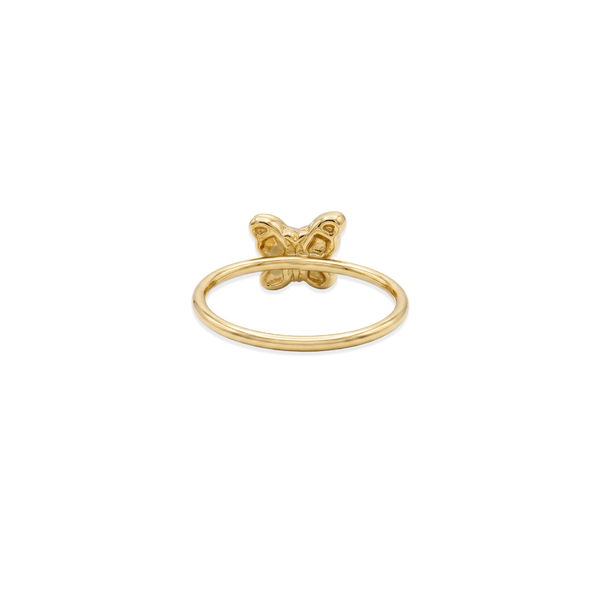 Gold Jewellery Kids’ Pink Flutter Ring | 18K Yellow Gold hover