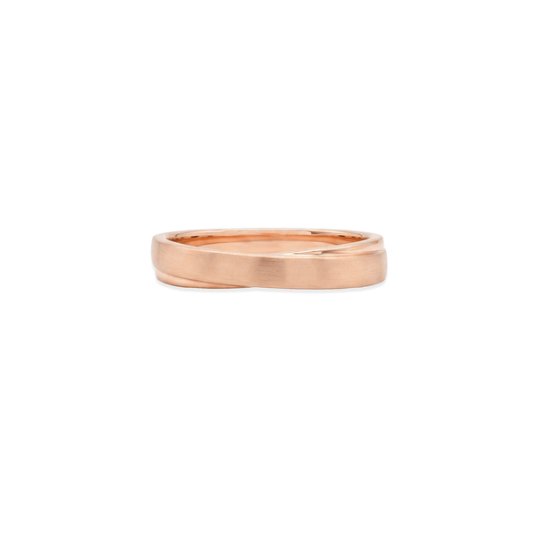 18K Rose Gold Rosette Twist Band Ring