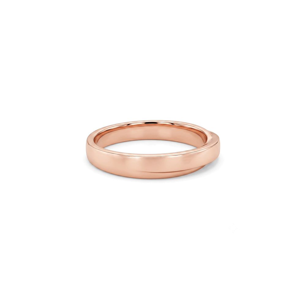 18K Rose Gold Rosette Twist Band Ring