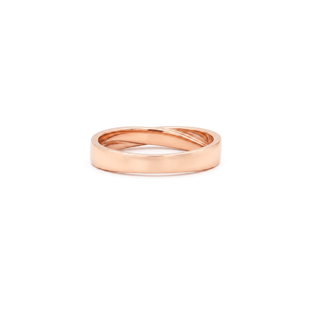 18K Rose Gold Rosette Twist Band Ring