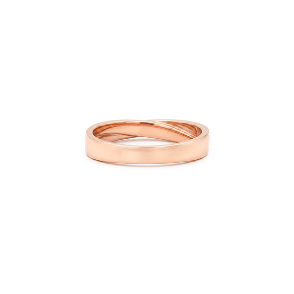 18K Rose Gold Rosette Twist Band Ring hover