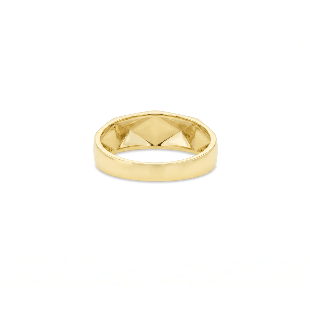 18K Gold Jewellery Prism Edge Gold Band Ring