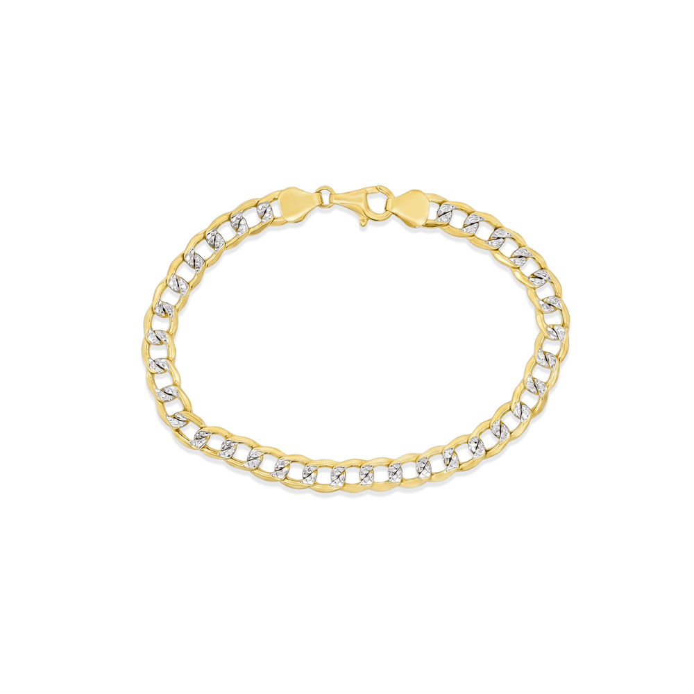 Gold Jewellery Two Tone Chain Bracelet in 18K Gold