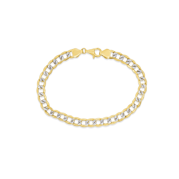 Gold Jewellery Two Tone Chain Bracelet in 18K Gold