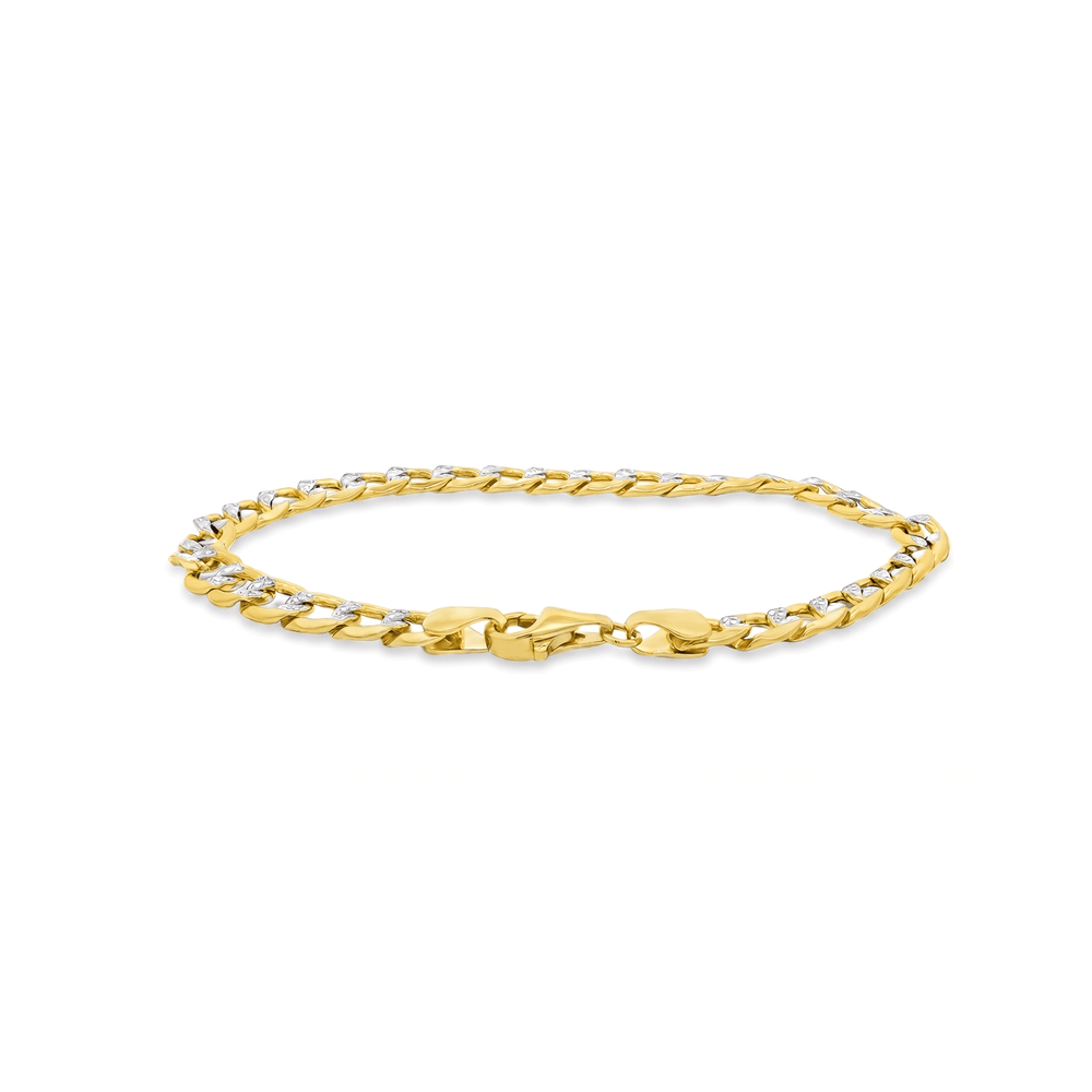 Gold Jewellery Two Tone Chain Bracelet in 18K Gold