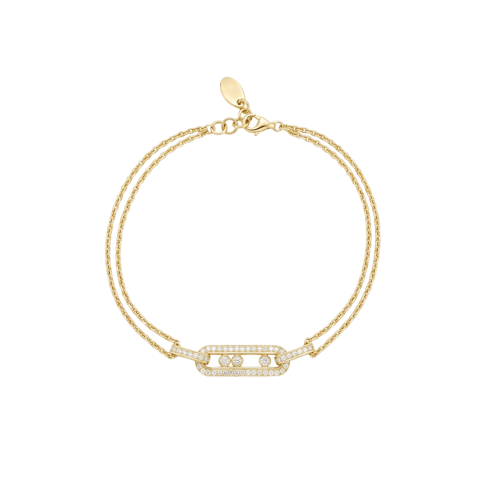 18K Gold Jewellery CZ Oval Duo Bracelet