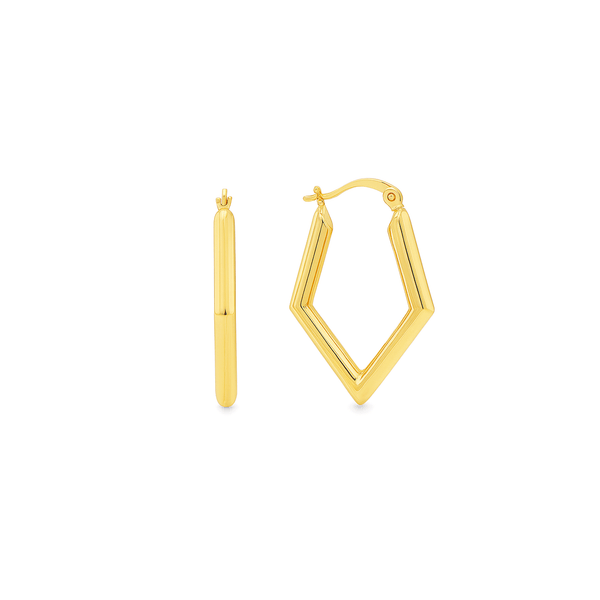 18K Hollow Gold Fancy Hoops Earrings Dubai
