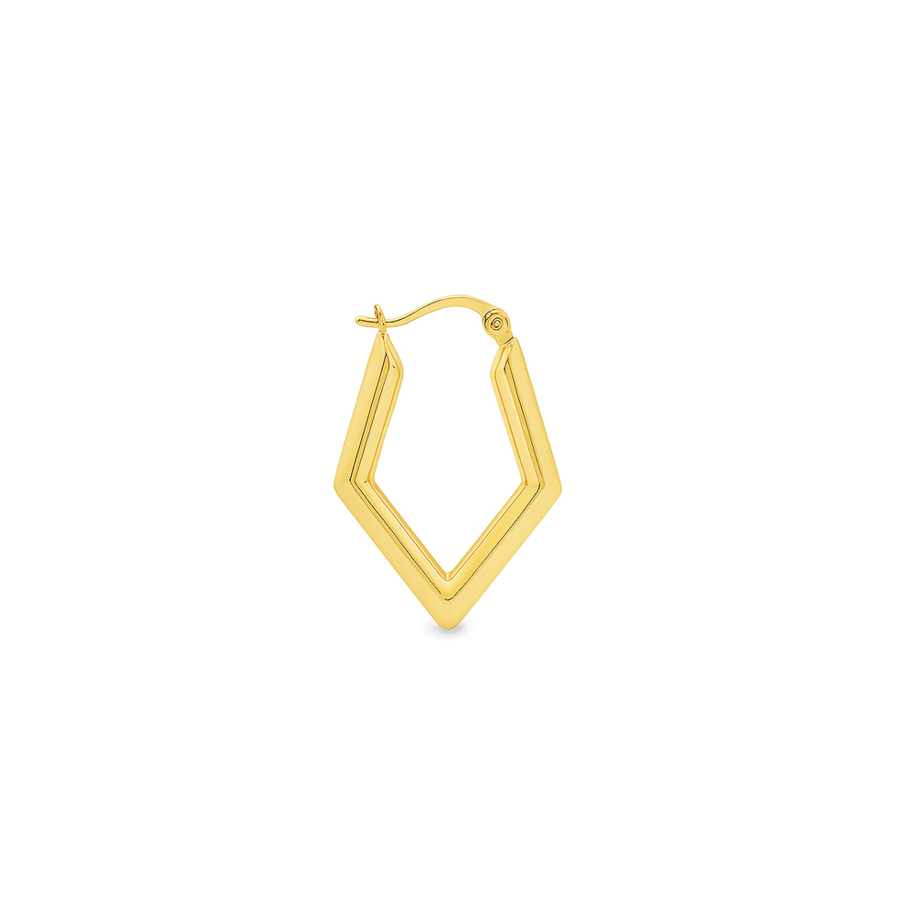 18K Hollow Gold Fancy Hoops Earrings Dubai