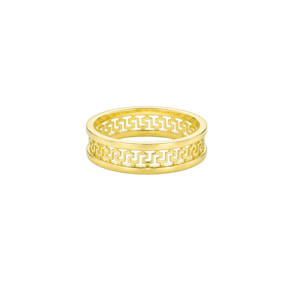 Aureus Greek Key Band – 18K Yellow Gold Ring
