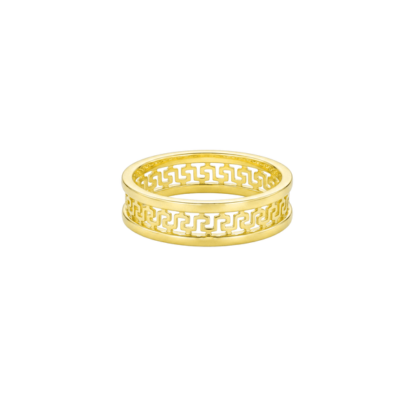 Aureus Greek Key Band – 18K Yellow Gold Ring