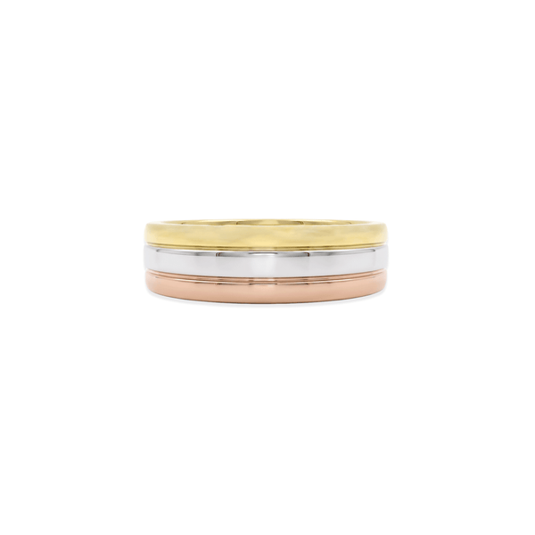 Gold Jewellery Tri-Tone Fusion Band