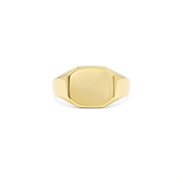 18K Gold Sovereign Edge Signet Ring