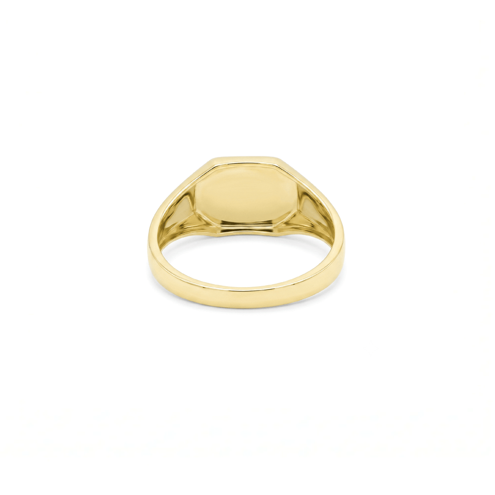 18K Gold Sovereign Edge Signet Ring