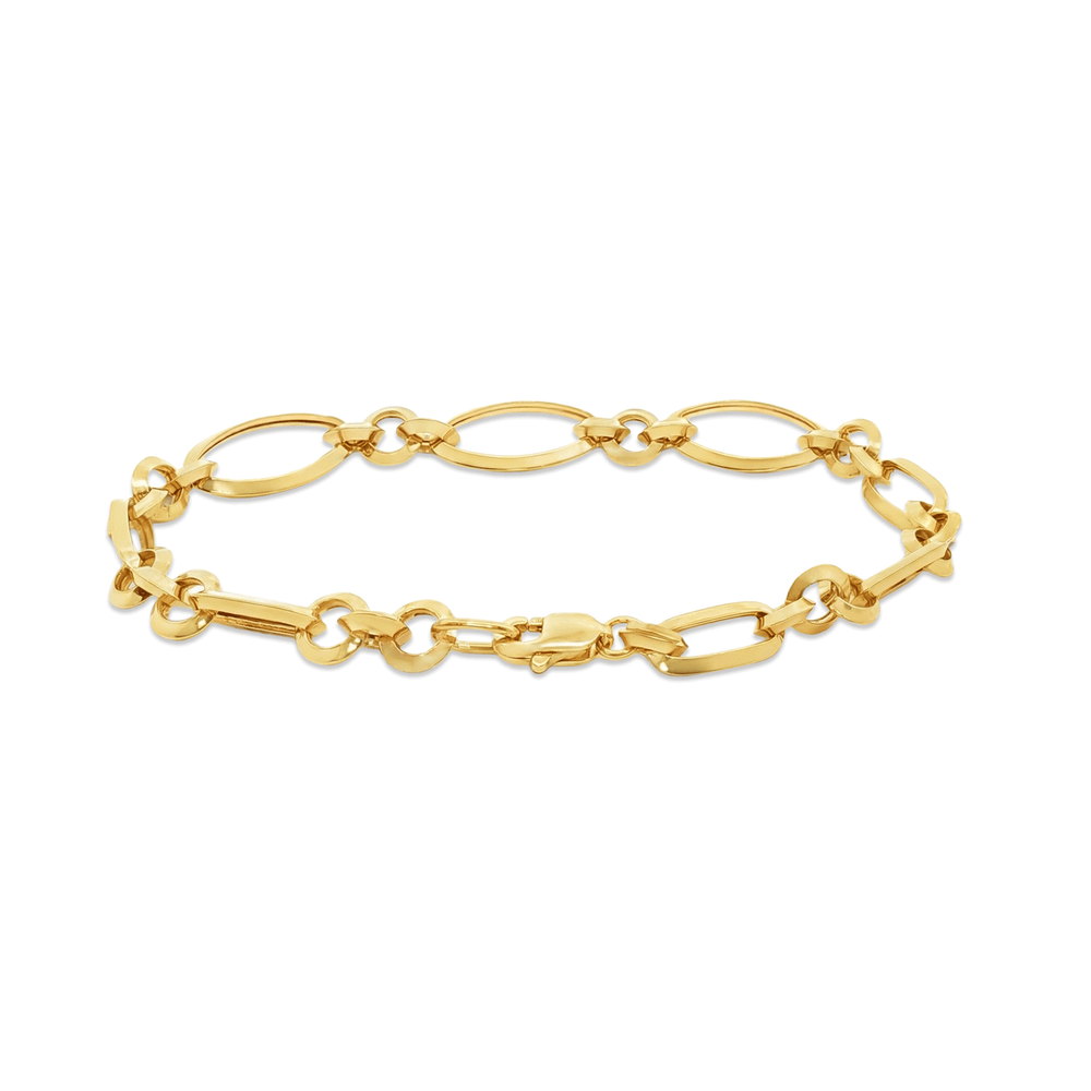 18K Gold Link Bracelet – Luxury High Polish Gold Bracelet