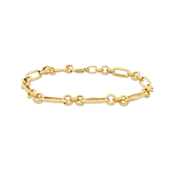 18K Gold Link Bracelet – Luxury High Polish Gold Bracelet