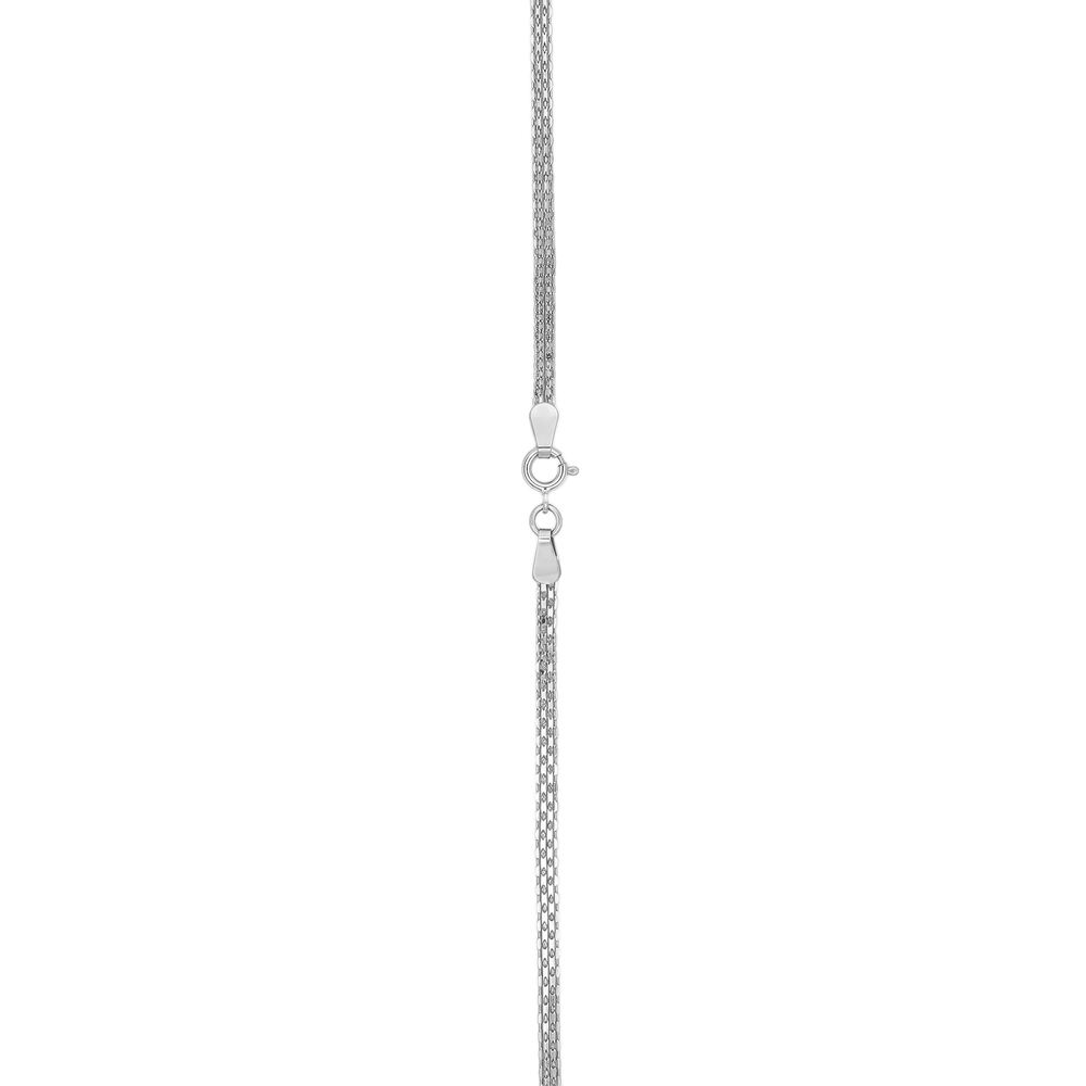 18K White Gold Luna Mesh Chain Necklace – 19 Inch | Flashy Jewellery