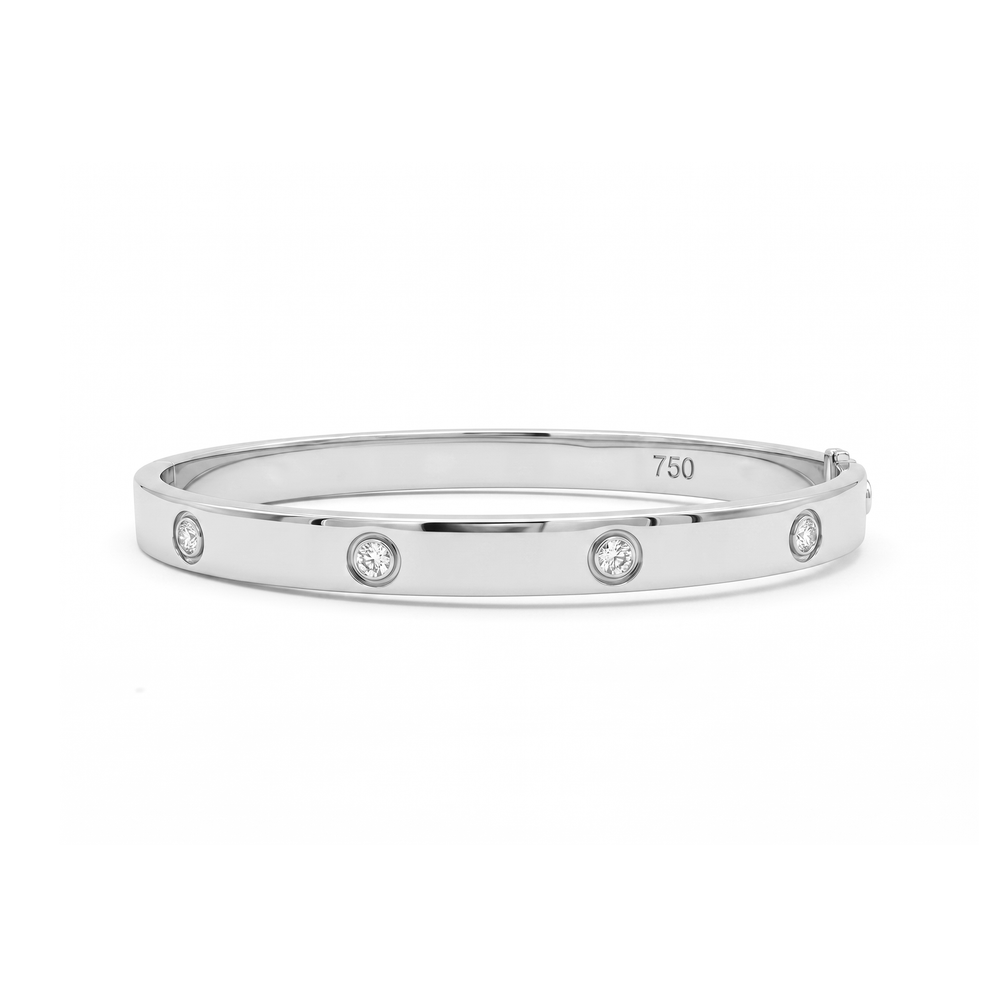 Natural Diamond Lunar Line Diamond Bangle