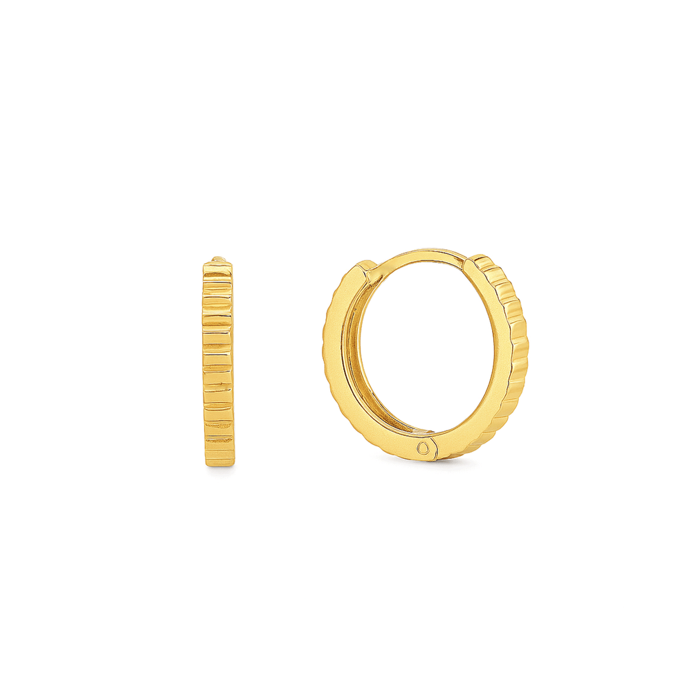 18K Yellow Gold Close Fitting Hoop Earrings