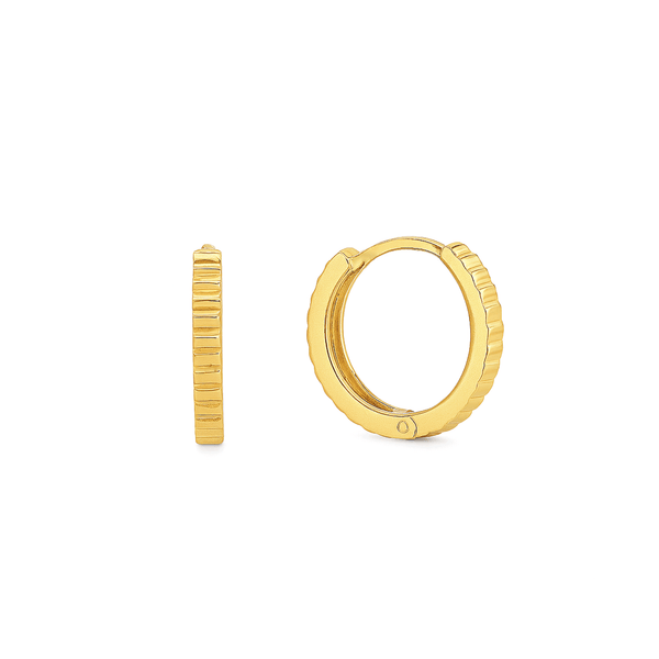 18K Yellow Gold Close Fitting Hoop Earrings