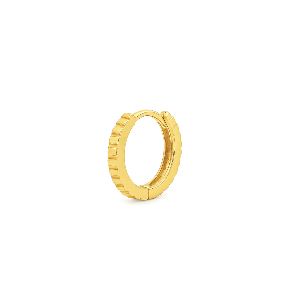 18K Yellow Gold Close Fitting Hoop Earrings