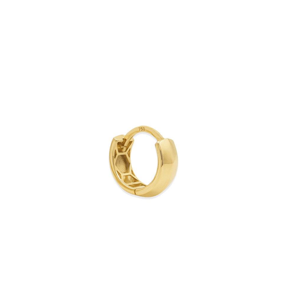 Golden 18K Bold-Edge Huggie Hoop