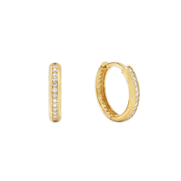 18K Classic Pavé Hoop Earrings | Flashy Jewellery