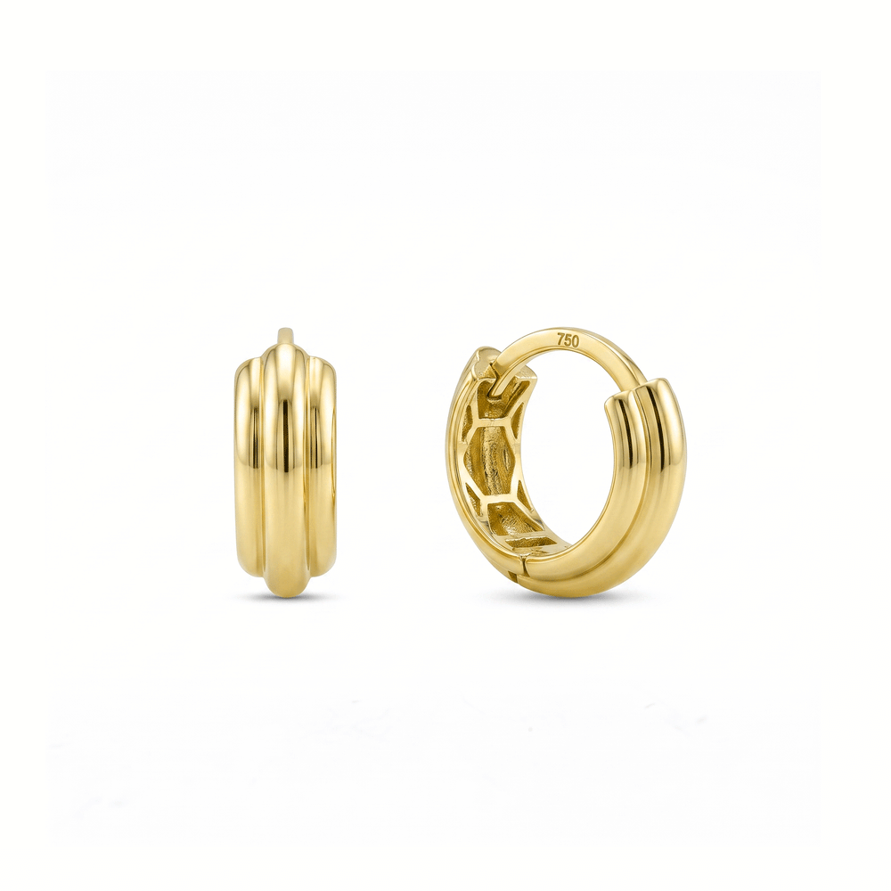 Ribbed Gold Dome Hoops