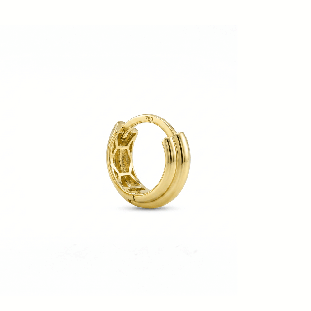 Ribbed Gold Dome Hoops