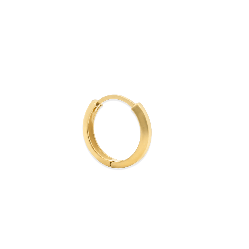 Golden 18K Sleek Hinged Gold Hoop Earrings
