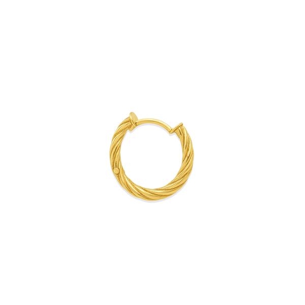 Gold Jewellery Twisted Rope Gold Huggie Hoops hover