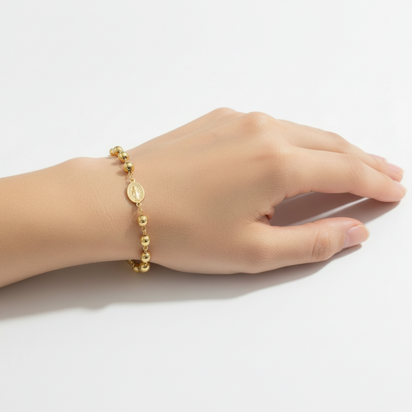 Gold Jewellery Beaded Gold Bracelet – 18K Luxury Bracelet hover