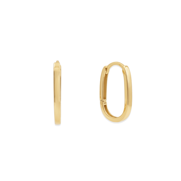 Gold Jewellery Golden Slim Oval Gold Hoops