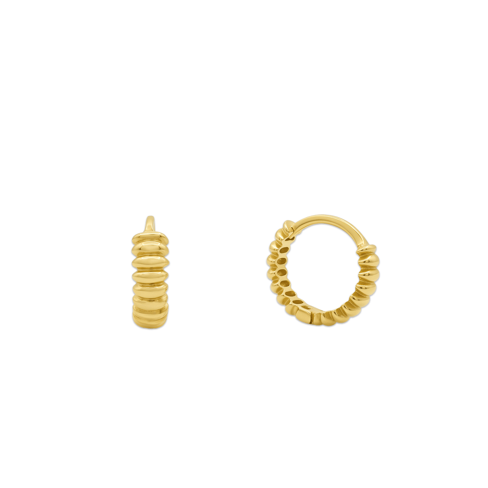 Gold Jewellery Polished Classic Hoop Earrings – 18K White Gold