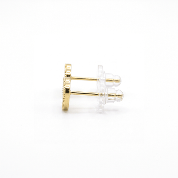 Gold Jewellery Honeycomb Heart Studs hover