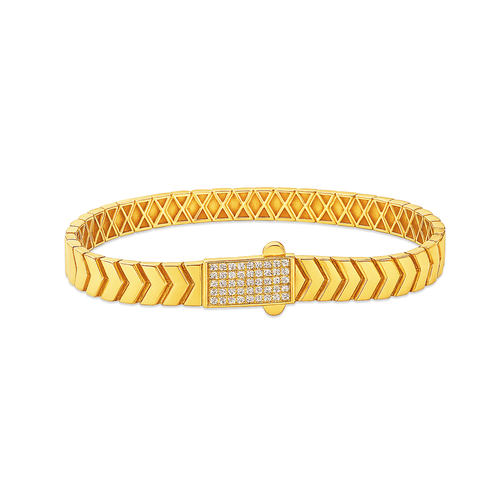 18K Gold Chevron-Link Bracelet – Luxury Gold Bracelet