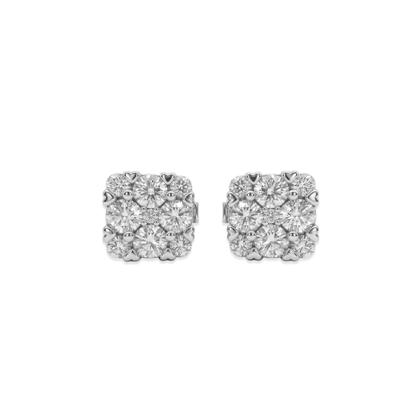 Natural Diamond Radiant Cluster Diamond Studs hover
