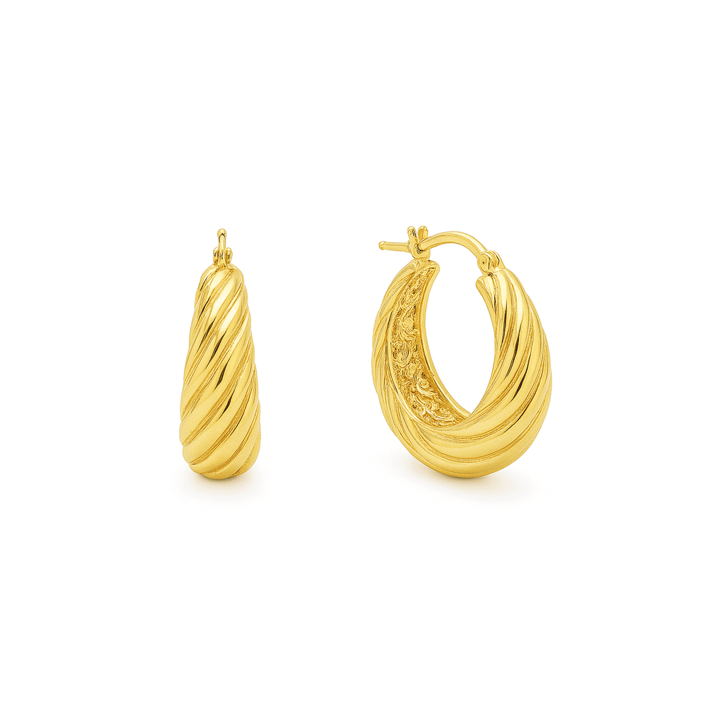 18K Gold Statement Hoop Earrings | Flashy Jewellery