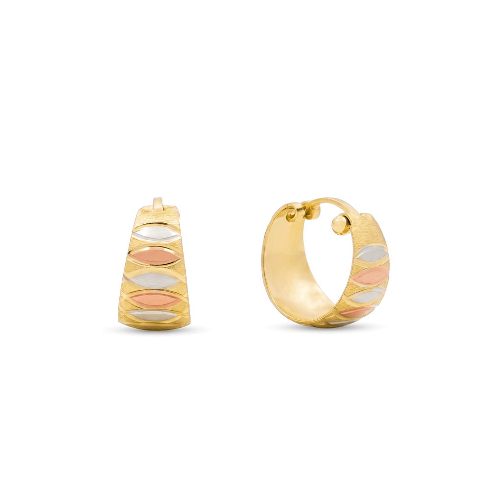 18K Gold TriAura Geometric Hoops