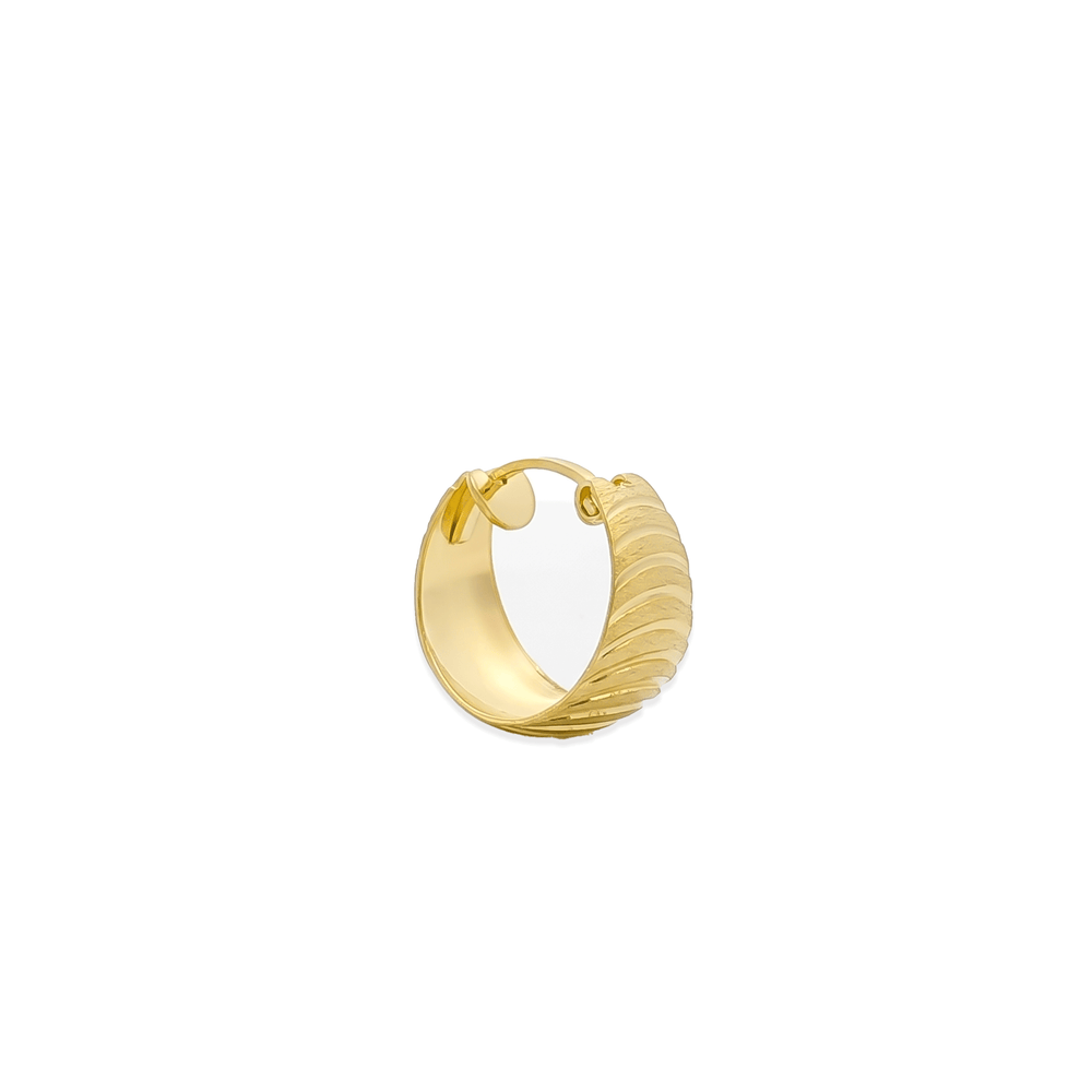 18K Yellow Gold Textura Groove Hoops | Flashy Jewellery