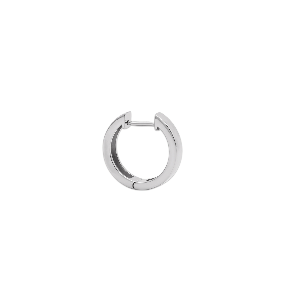 Gold Jewellery Polished Classic Hoop Earrings in 18k White Gold