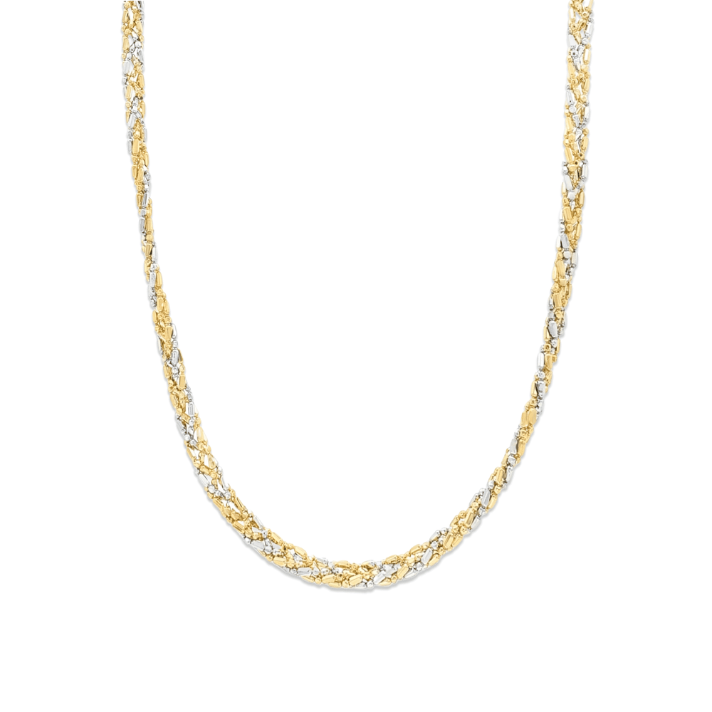 18k Two Tone Diamond Cut Chain Necklace | Flashy Jewellery
