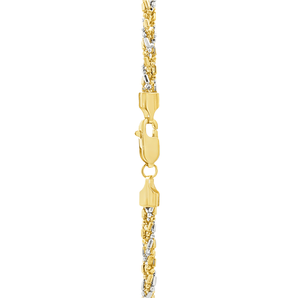 18k Two Tone Diamond Cut Chain Necklace | Flashy Jewellery