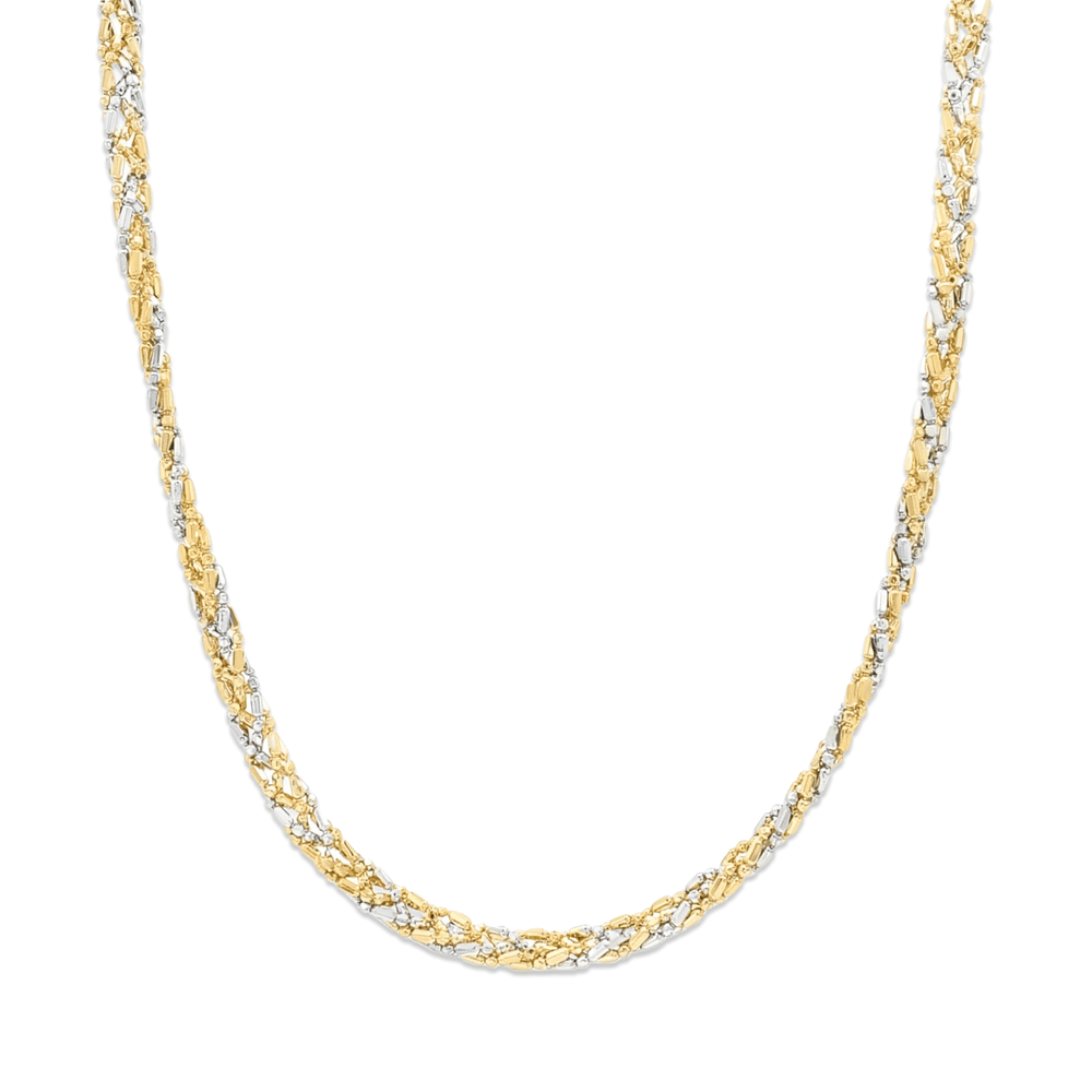 18k Two Tone Diamond Cut Chain Necklace | Flashy Jewellery